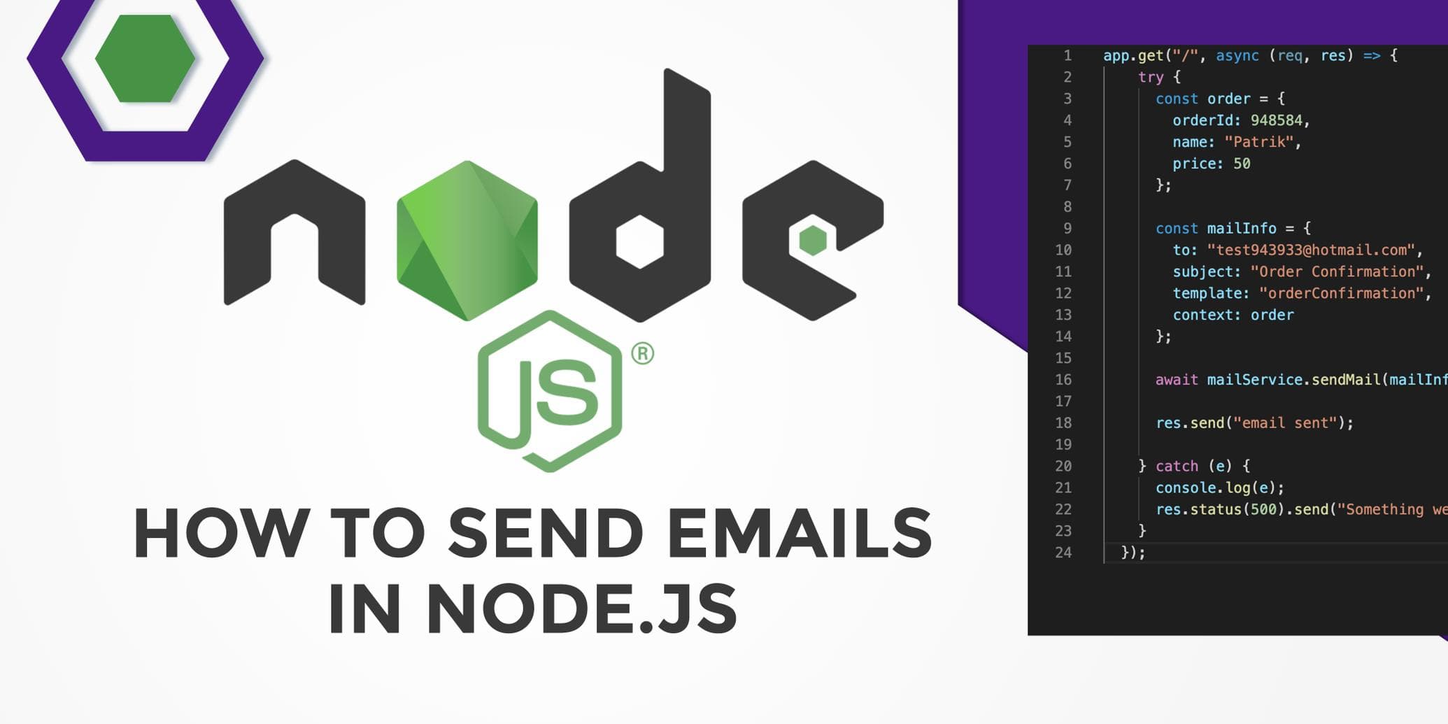 Sending emails in Node.js